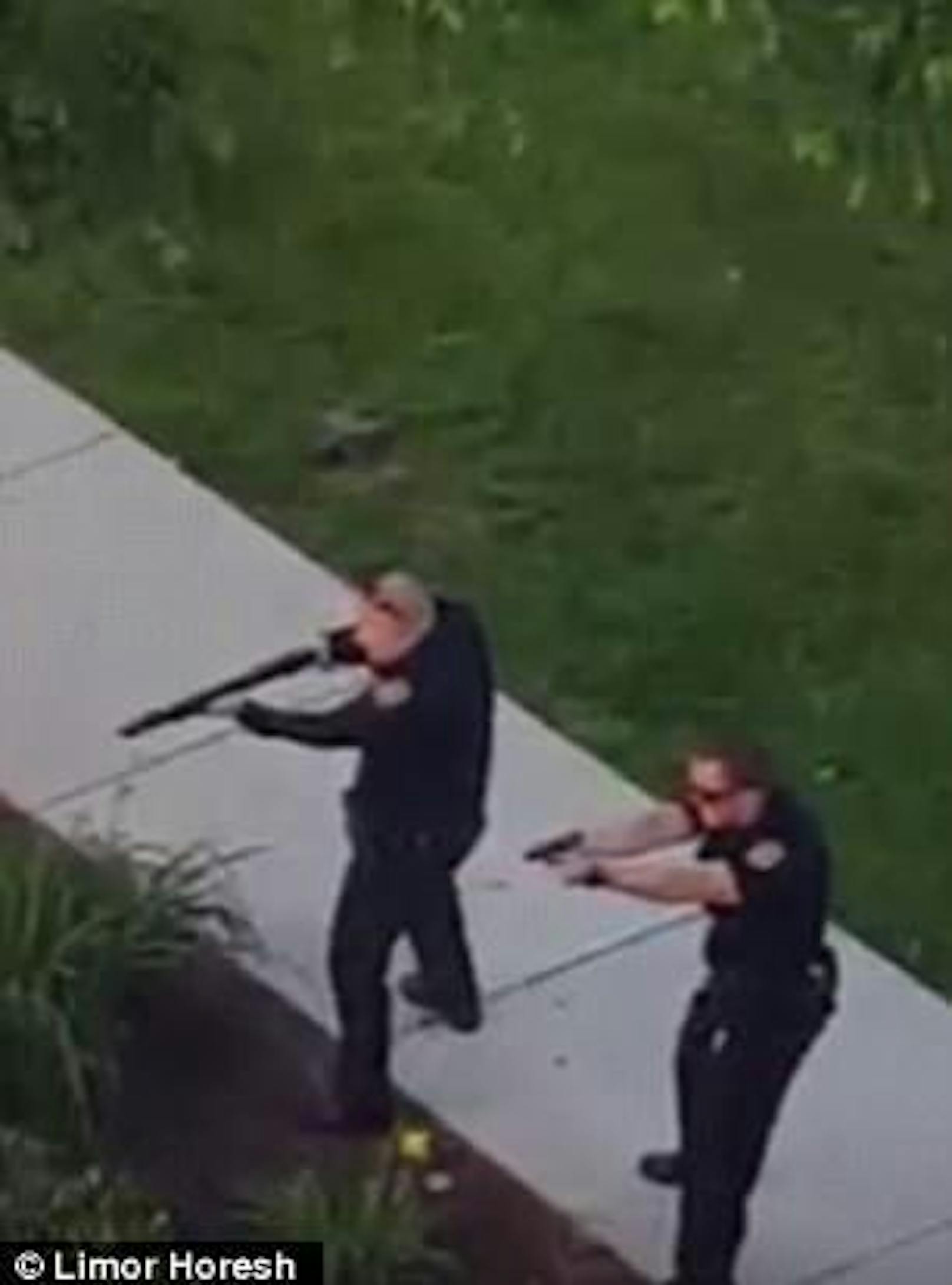 Waffe weg! Die US-Cops stellen den Amokschützen. Da der Täter die Pistole nicht weglegt, wird er erschossen.