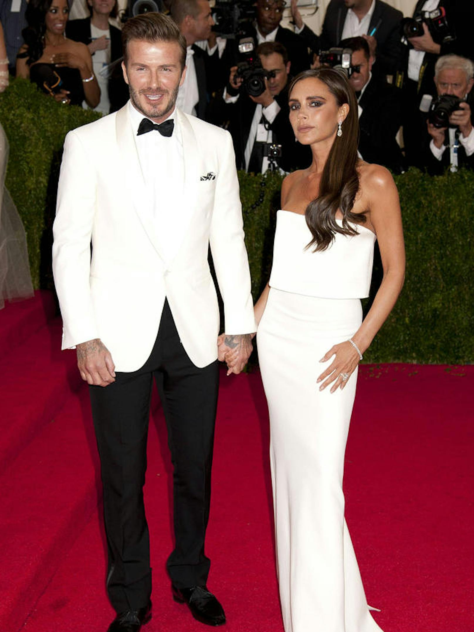 David Beckham und Victoria Beckham bei der Charles James: Beyond Fashion Costume Institute Gala 2014 in New York.
