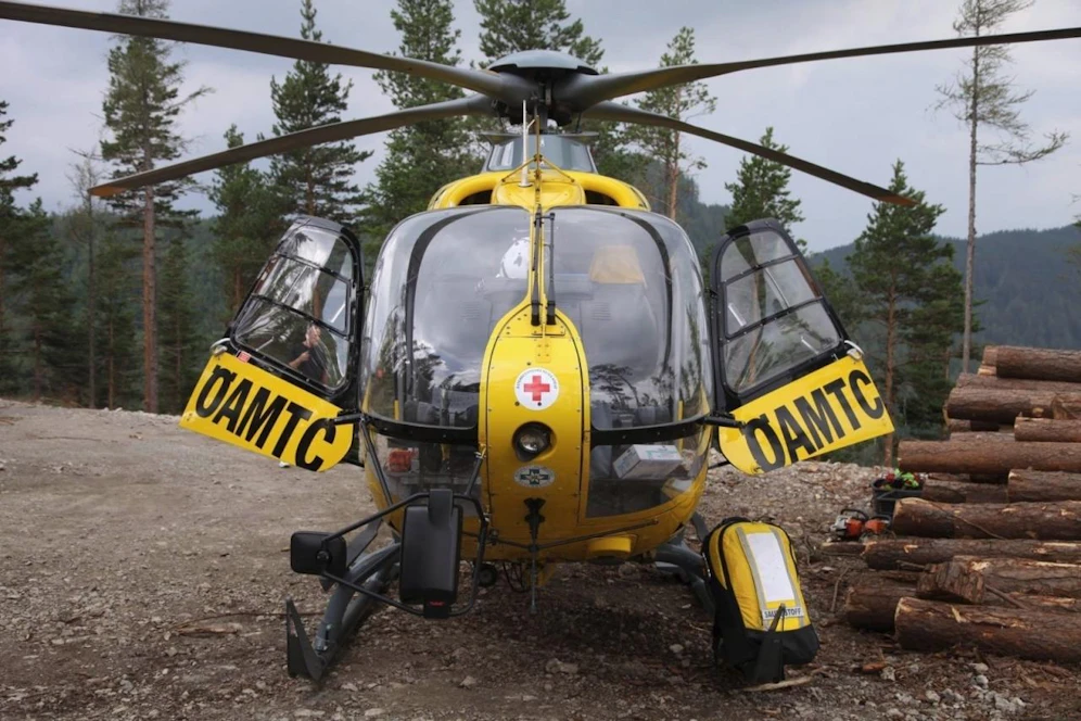 Symbolfoto eines Heli-Einsatzes nach einem Forstunfall.