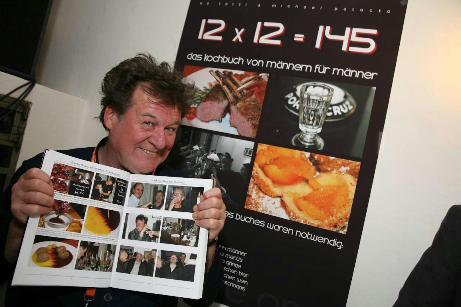 Wilfried Scheutz stellt das Kochbuch von Männern für Männer vor, 2008.