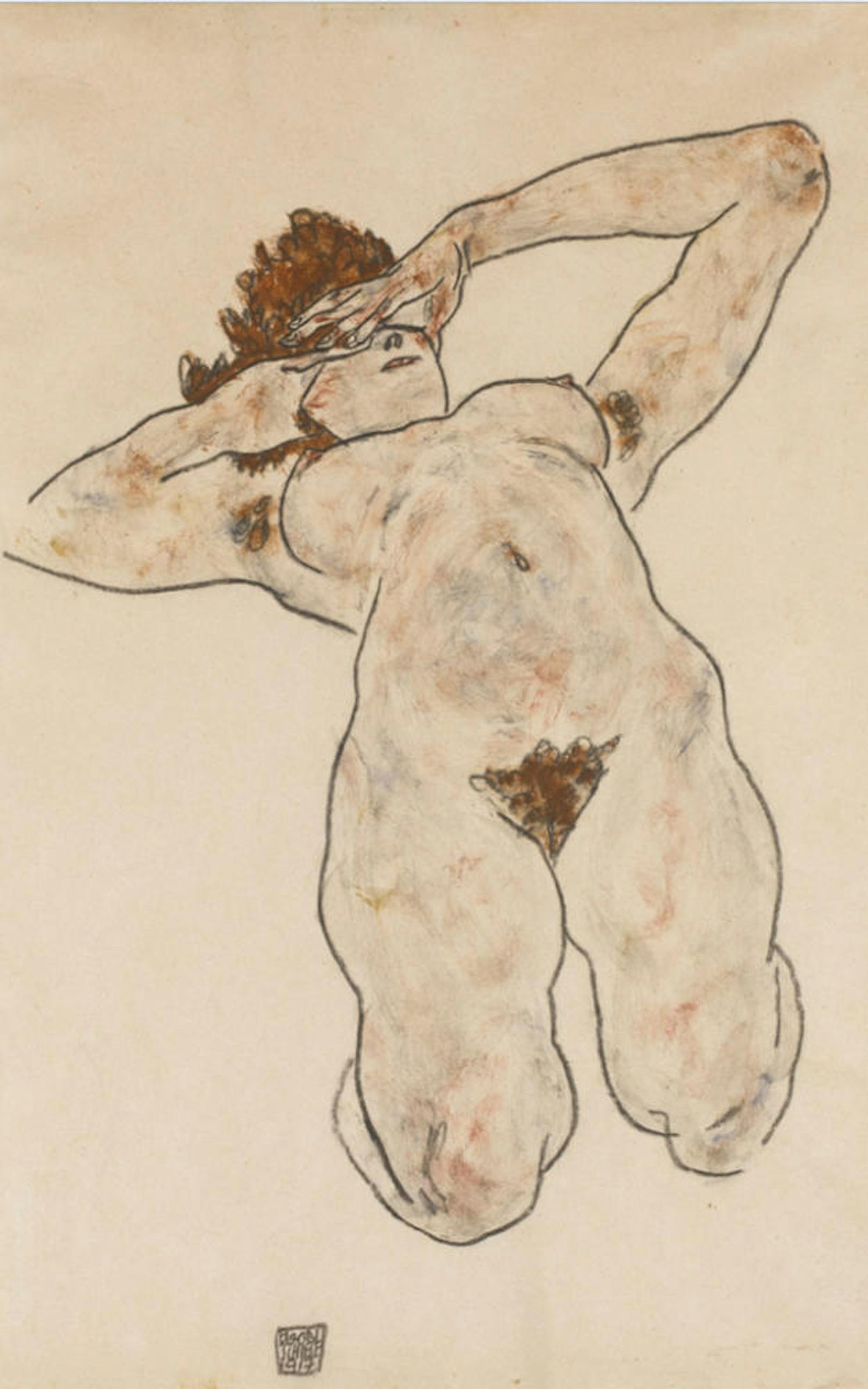 Egon Schiele<br>
AUSTRIAN, 1890 - 1918 <br>
AKT (NUDE)<br>
Schätzwert 180.000-250 000 Pfund