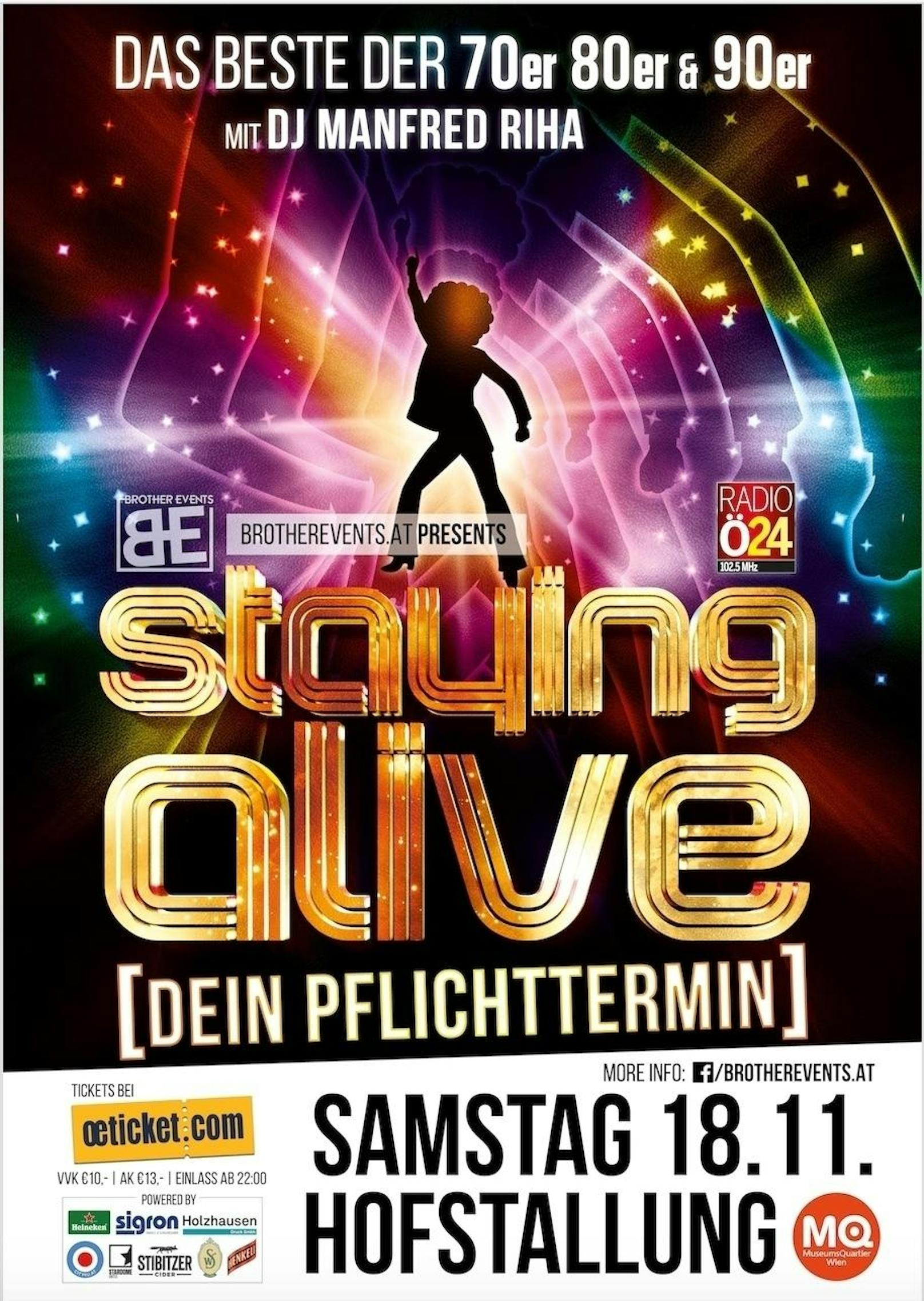 Event-Reihe "Staying Alive" am 18. November in den Hofstallungen im Wiener MQ: Jetzt mitmachen & gewinnen!