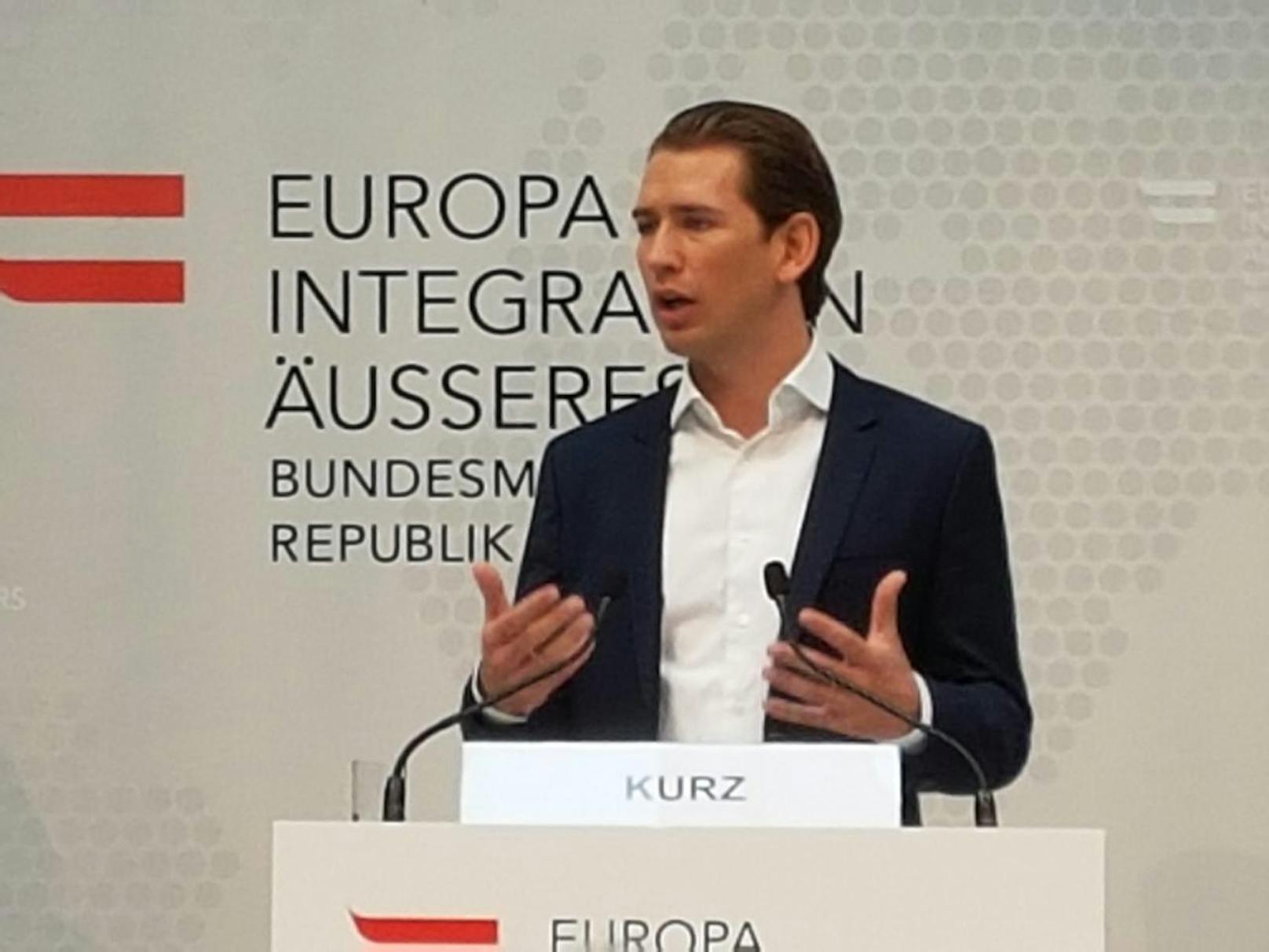 Außenminister Sebastian Kurz präsentiert den Integrationsbericht 2017.