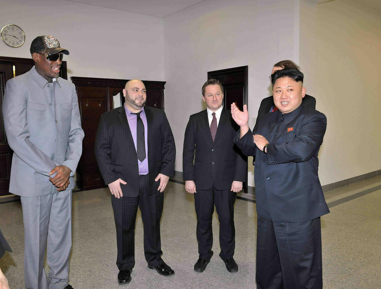 Dennis Rodman sang bei seinem letzten Besuch in Nordkorea sogar ein Geburtstagsständchen für Kim Jong-un. (8. Januar 2014)