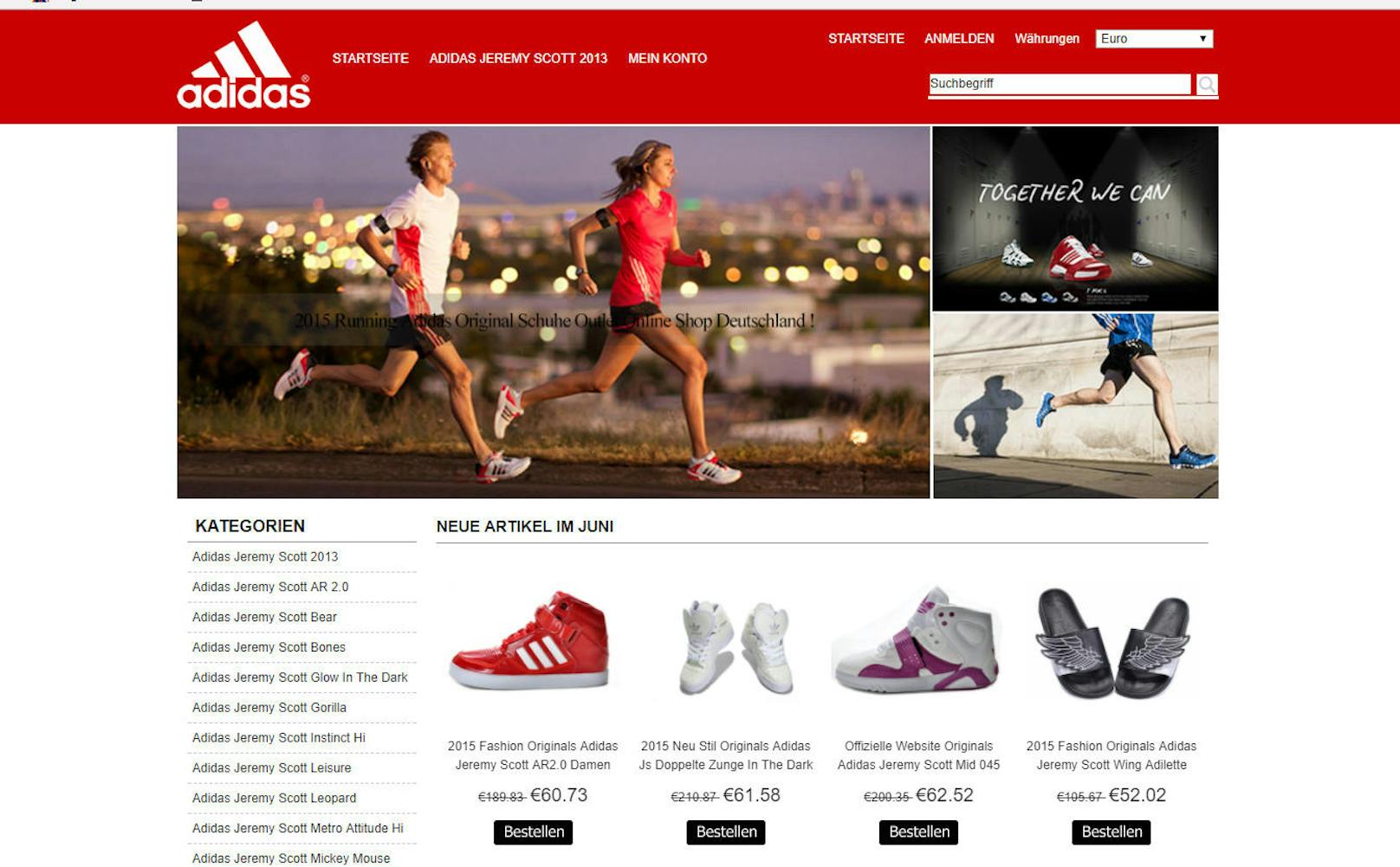 Vorsicht! Dieser Adidas-Online-Shop ist FAKE