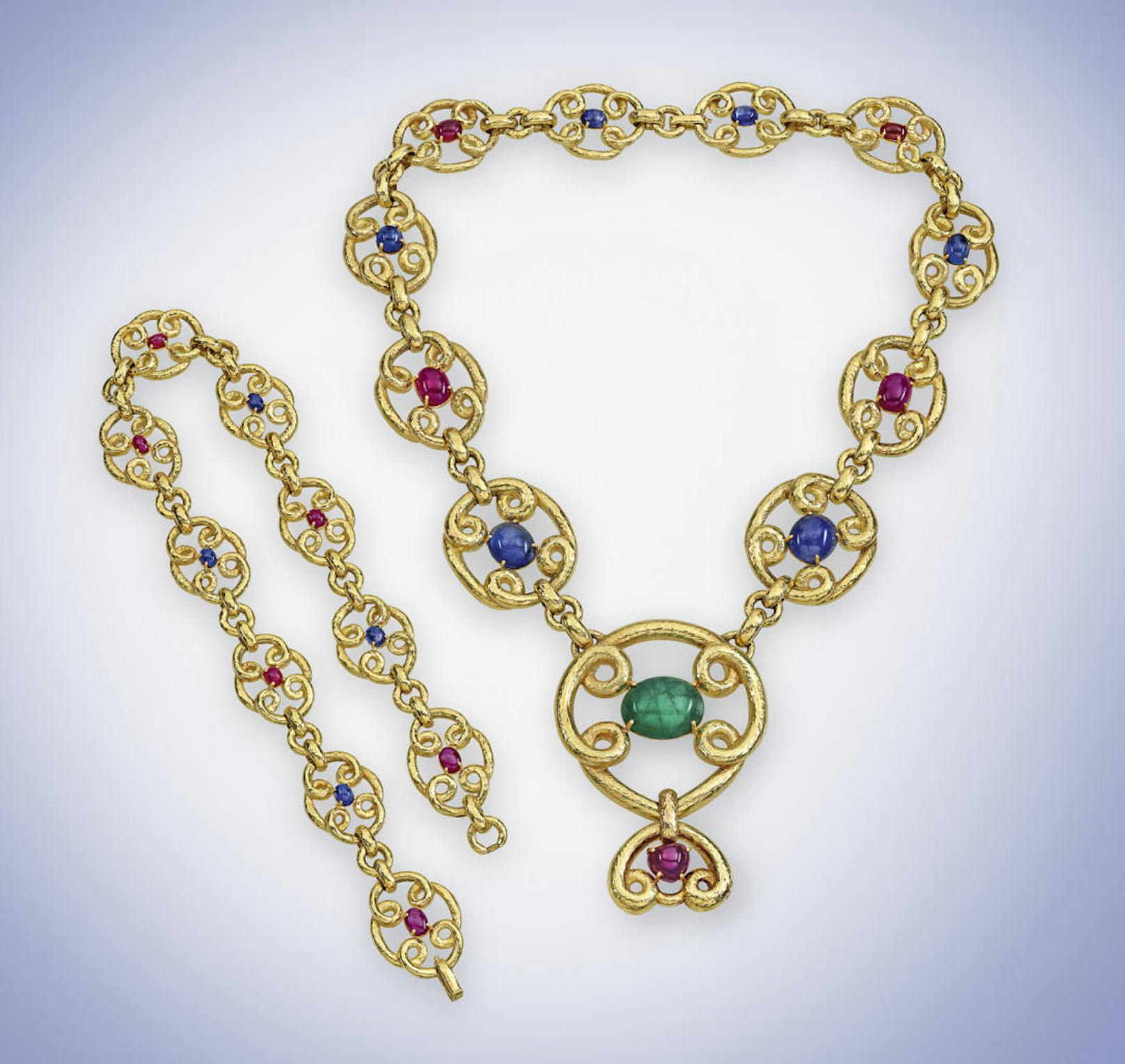 Dorotheum Auktion Juwelen (27.4.2017): David Webb Farbsteincollier um 40.000 bis 60.000 Euro. Der US-Designer Webb sorgt für viele Anfragen aus den USA
