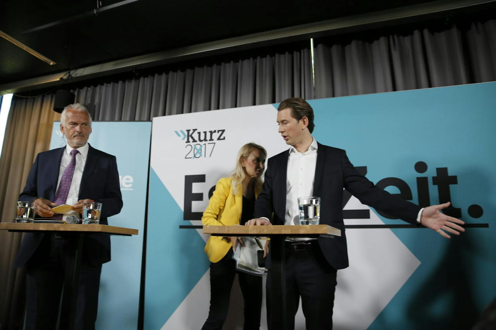 VP-Chef Sebastian Kurz bei der Präsentation des ersten Teils seines Wahlprogramms am Dienstag, 5. September, in Wien.