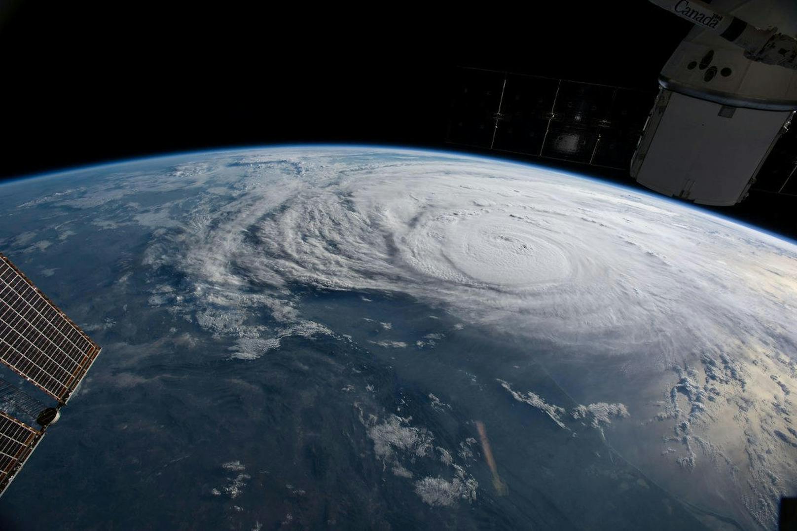 Hurrikan Harvey vom All aus gesehen.
