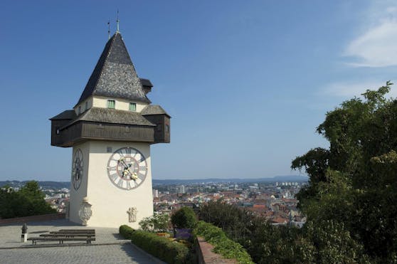 Der Schlossberg in Graz. 