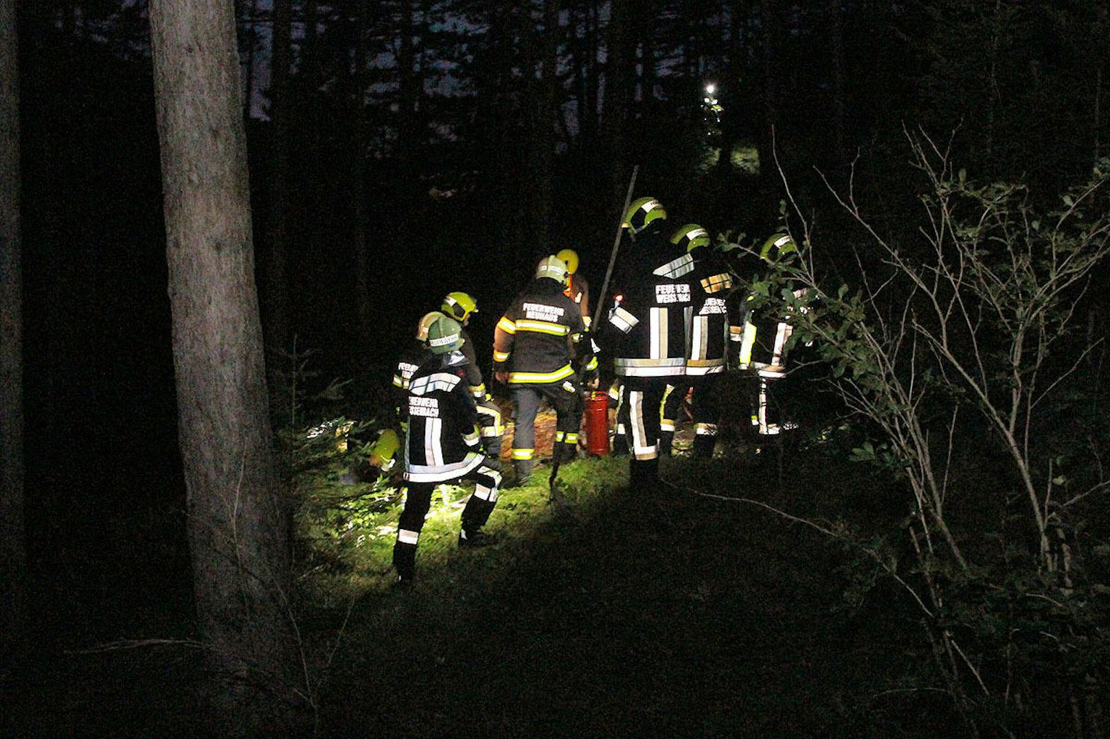 Die Feuerwehren aus Weißenbach und Neuhaus löschten das Feuer mit Kübelspritzen.