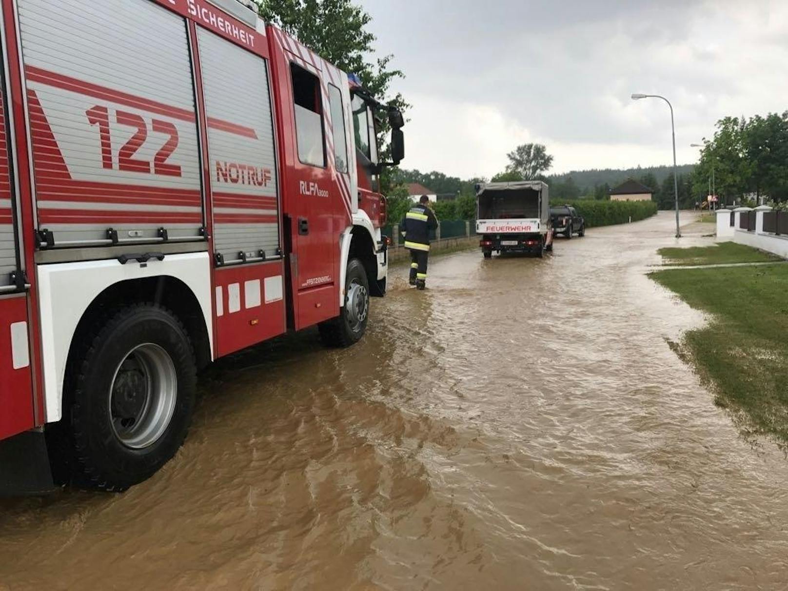 Heftige Unwetter in NÖ führt zu Überschwemmungen im Bezirk Tulln. Archivbild