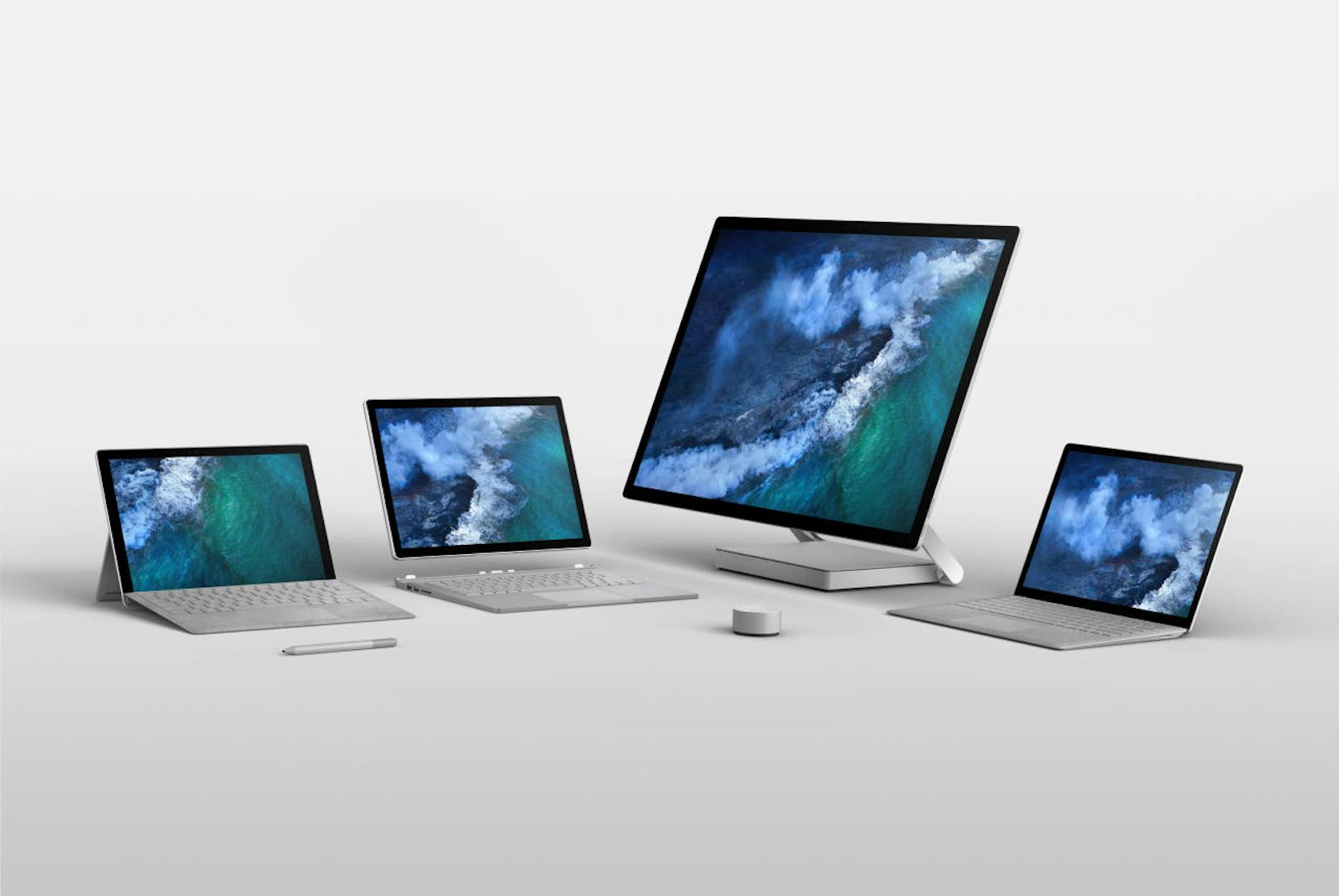 Das sind die neuen Geräte der Surface-Familie von Microsoft.