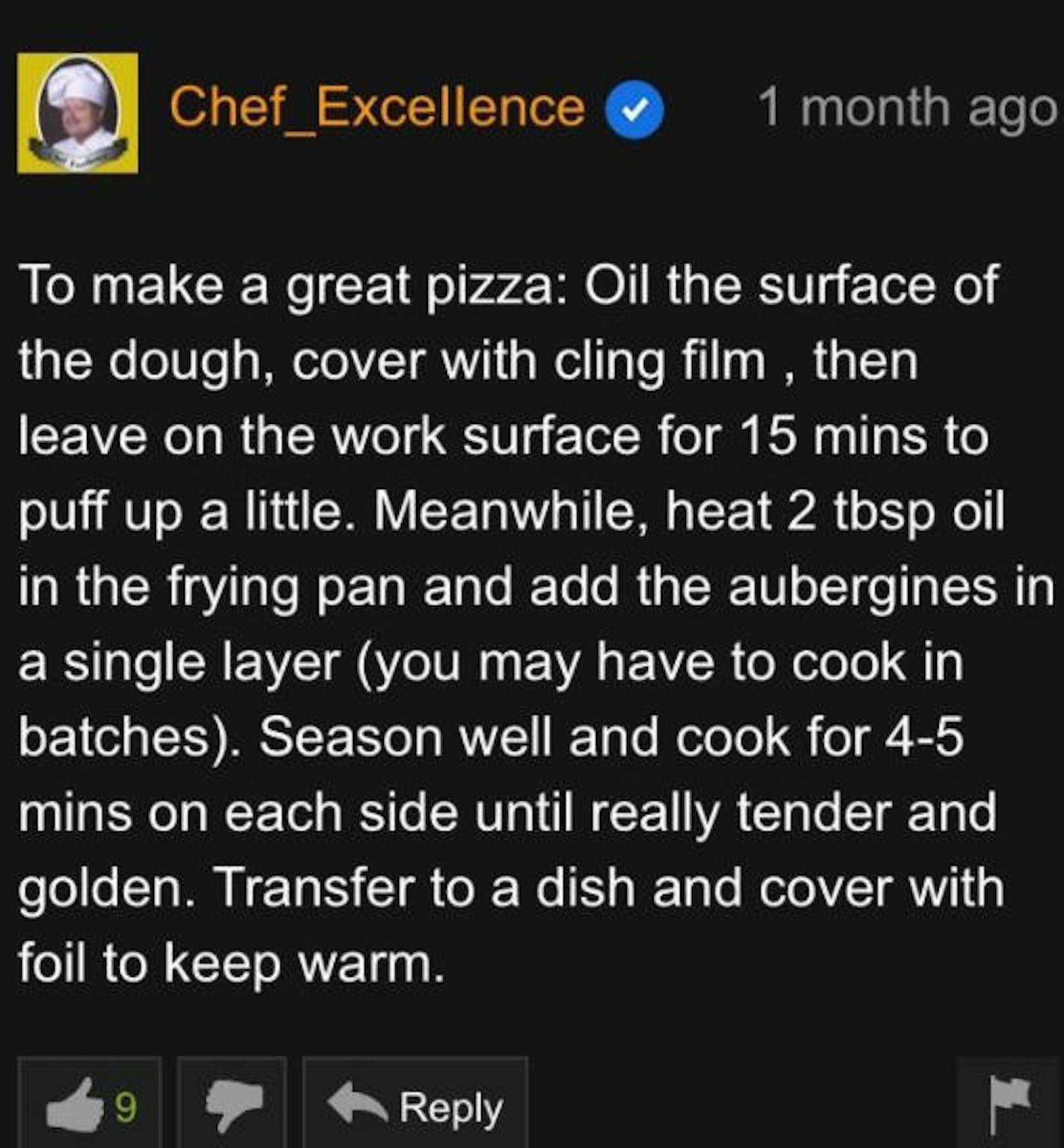 Und auch wie eine Pizza gemacht wird, kriegen Nutzer vom Chef_Exellence mitgeteilt.