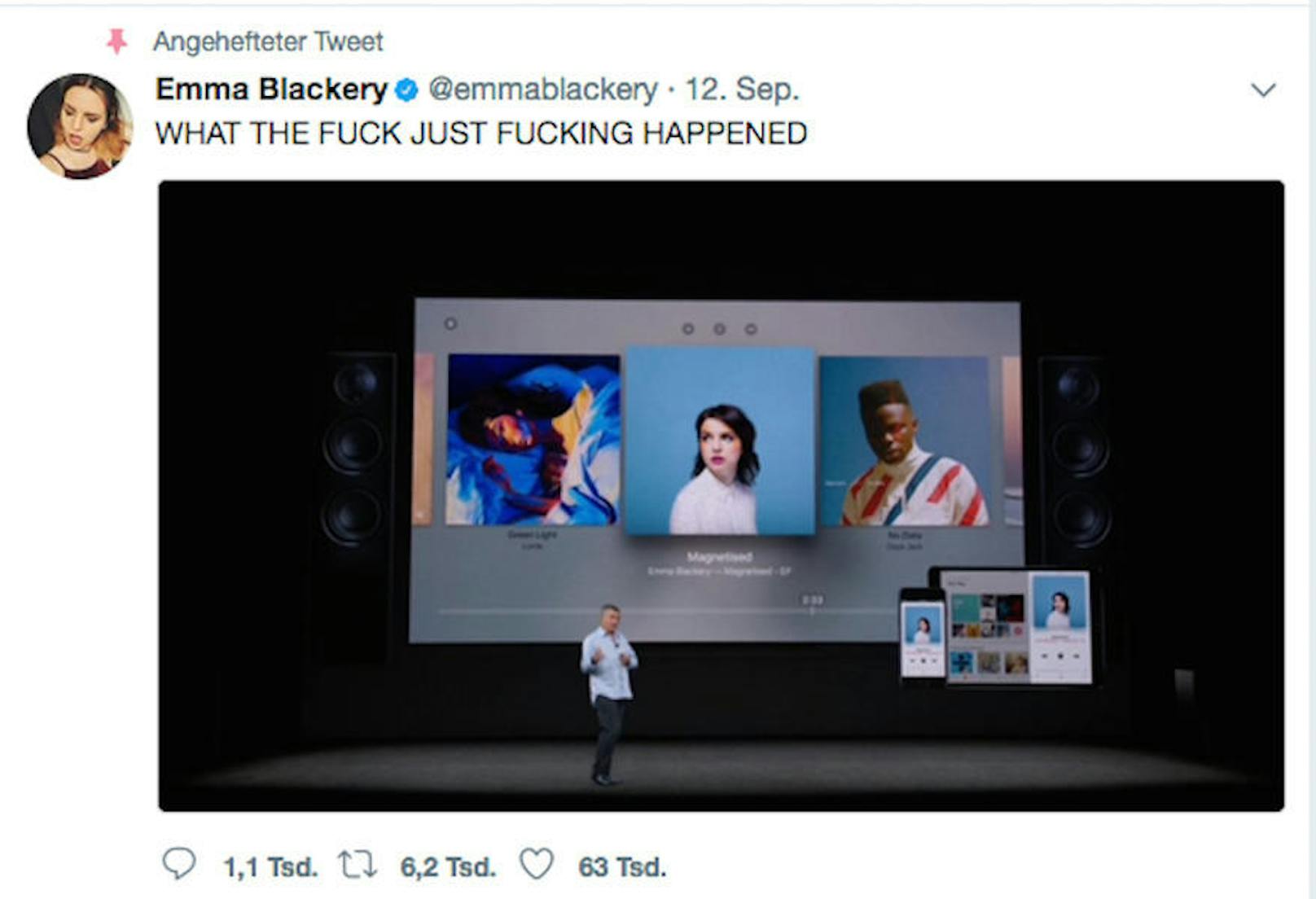 Die 25-jährige UK-Sängerin Emma Blackery konnte ihr Glück nicht fassen, als ...