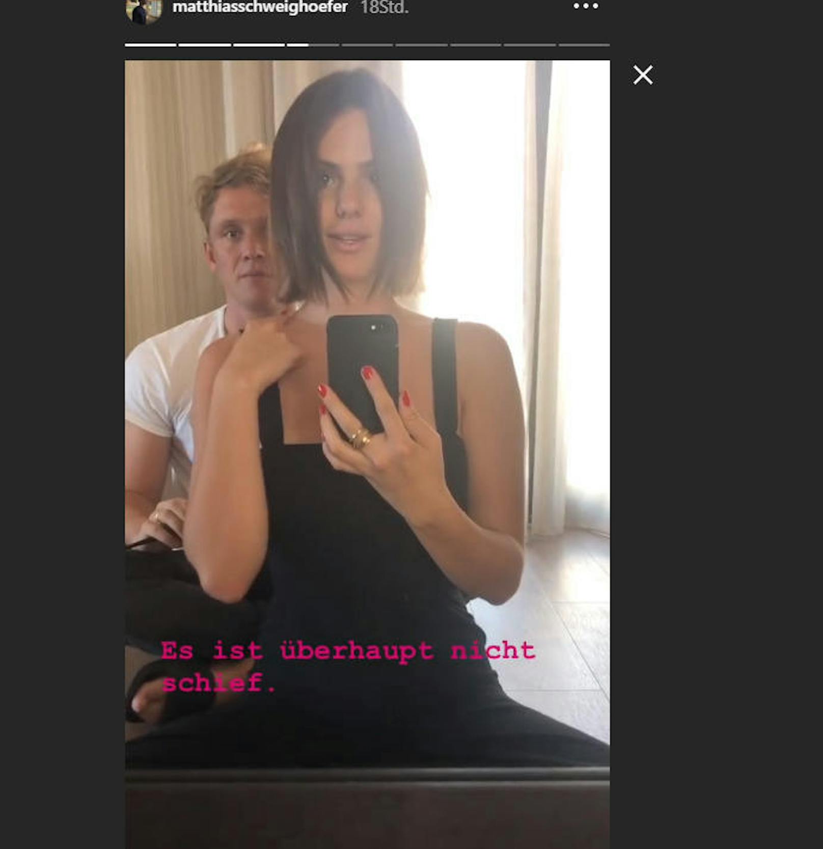 <b>Matthias Schweighöfer</b> in einer Instagram-Story seiner Freundin
