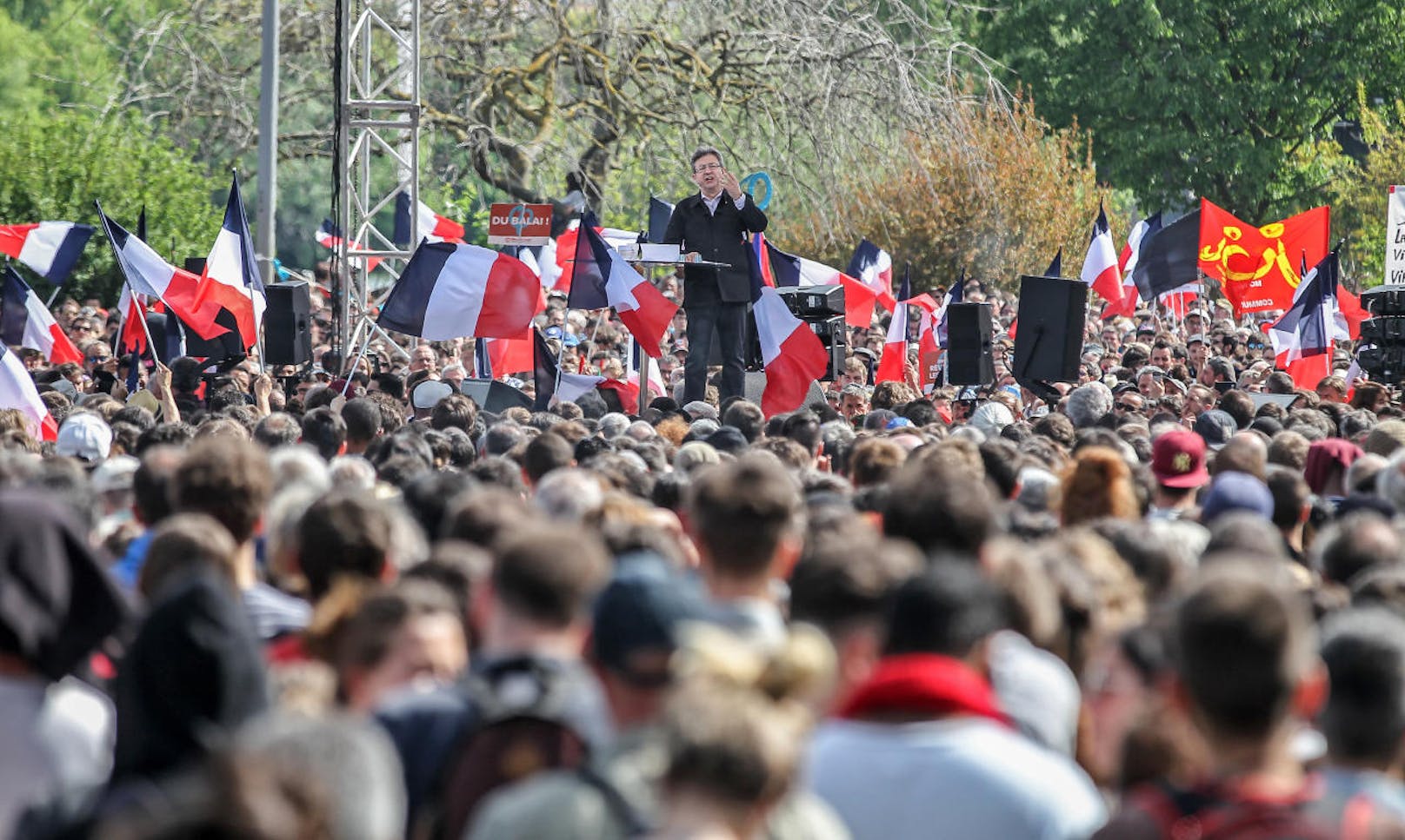 23. April 2017: Jean-Luc Melenchon hält  in Toulouse eine Rede