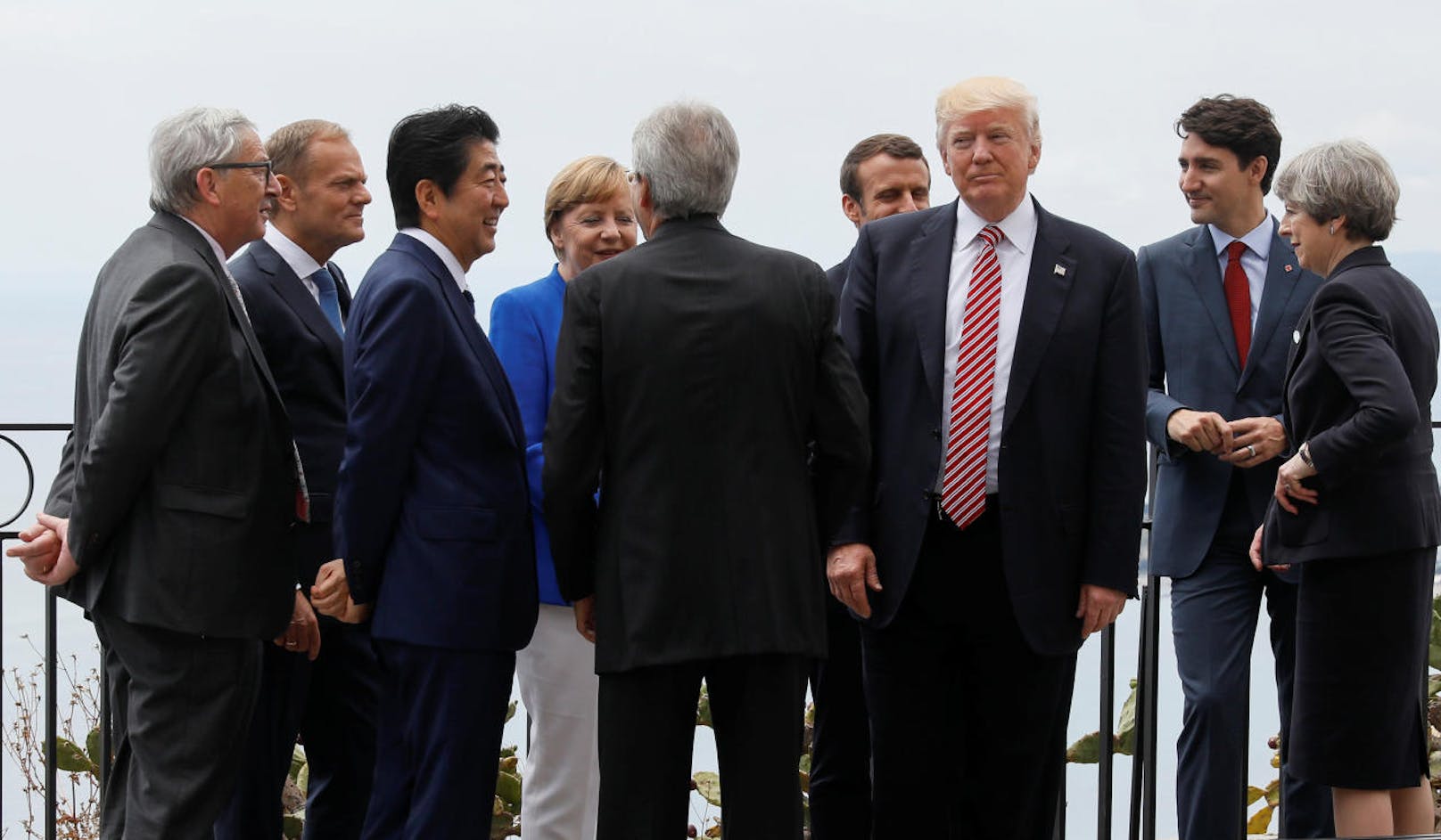 Donald Trump (3.v.r.) stellte sich beim Ringen um eine gemeinsame Politik der G7-Staaten quer