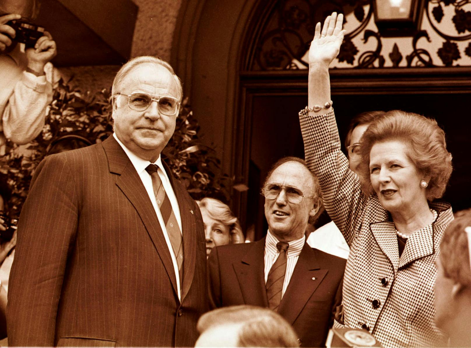 Helmut Kohl und die Großbritanniens "Eiserne Lady", Margaret Thatcher.