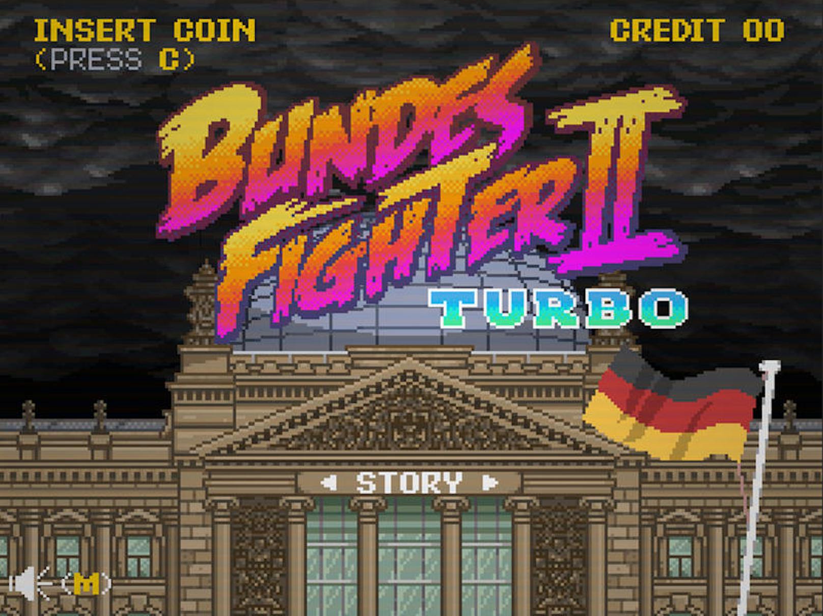 Herzlich willkommen beim "Bundesfighter 2 Turbo" - ein Wahlkampfgame und eine Anspielung auf das kultige Spiel "Street Fighter".