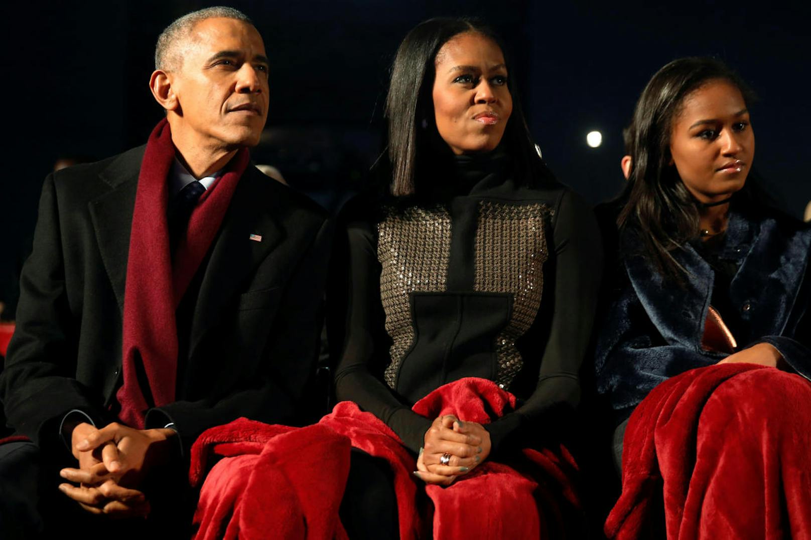 Papa Barack, Mama Michelle und Tochter Sasha zu Weihnachten 2016
