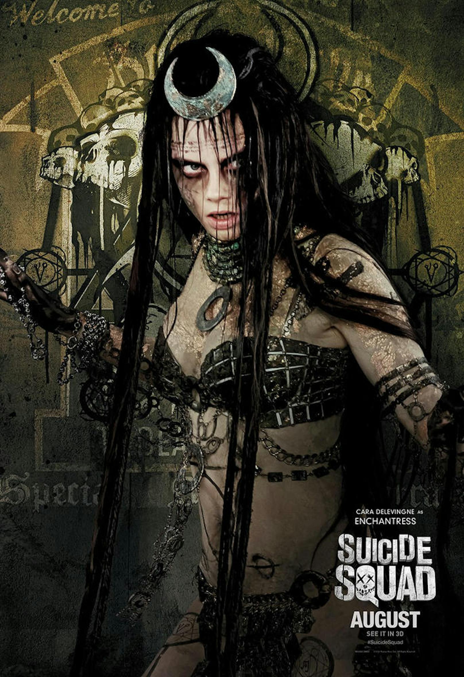 Cara Delevingne auf einem Plakat der Comicverfilmung "Suicide Squad"