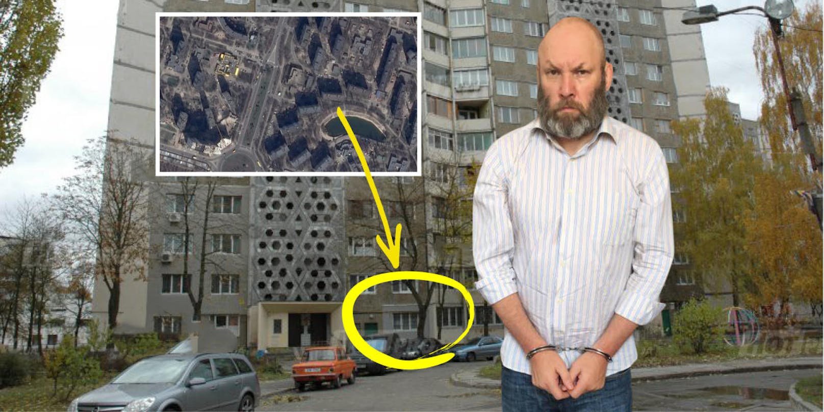 In dieser Erdgeschoß-Wohnung in Kiew wurde Peter Seisenbacher festgenommen.