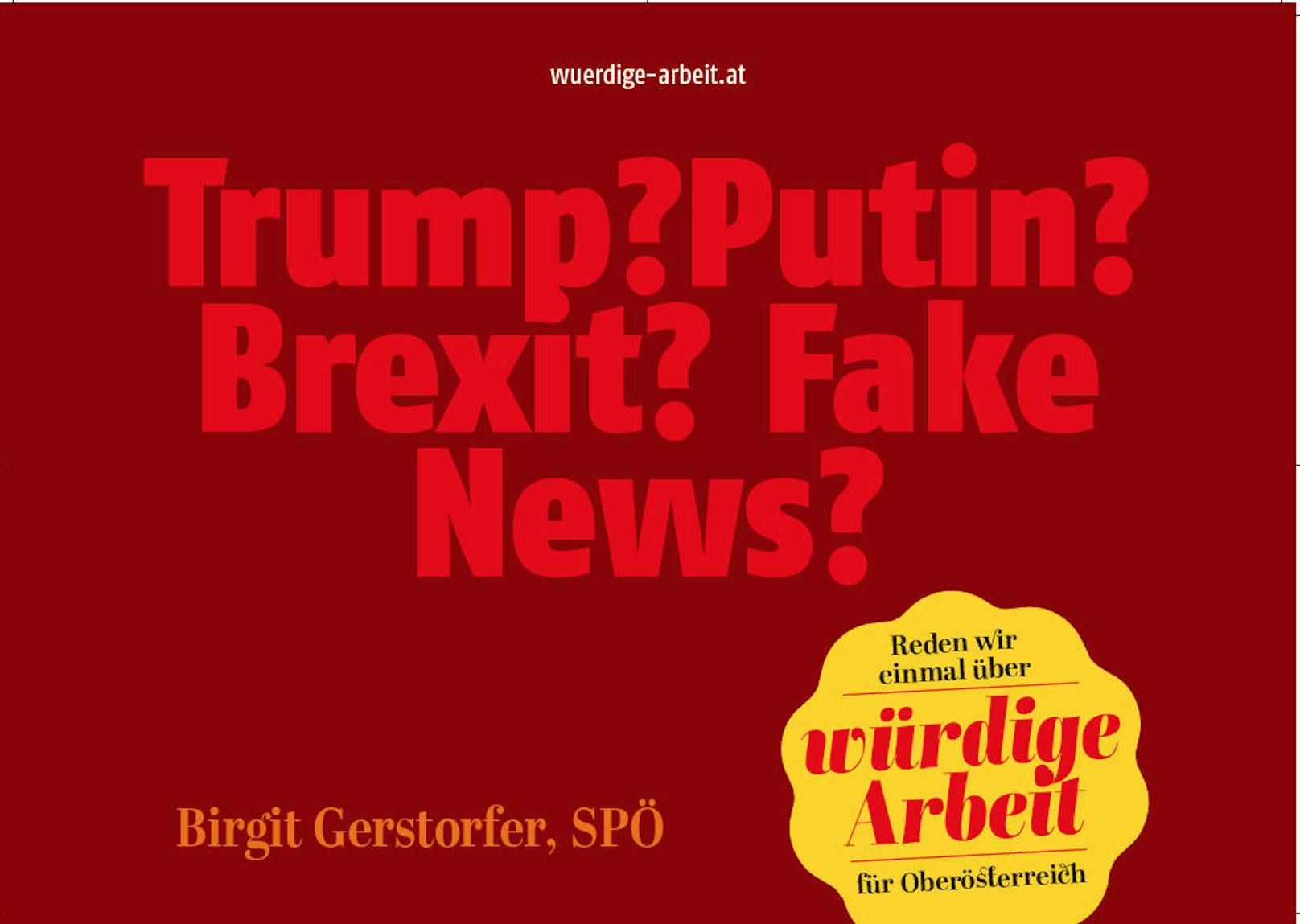 Trump, Putin, Brexit und Fake News mit Fragezeichen? Was will uns die SPÖ wohl damit sagen ...?