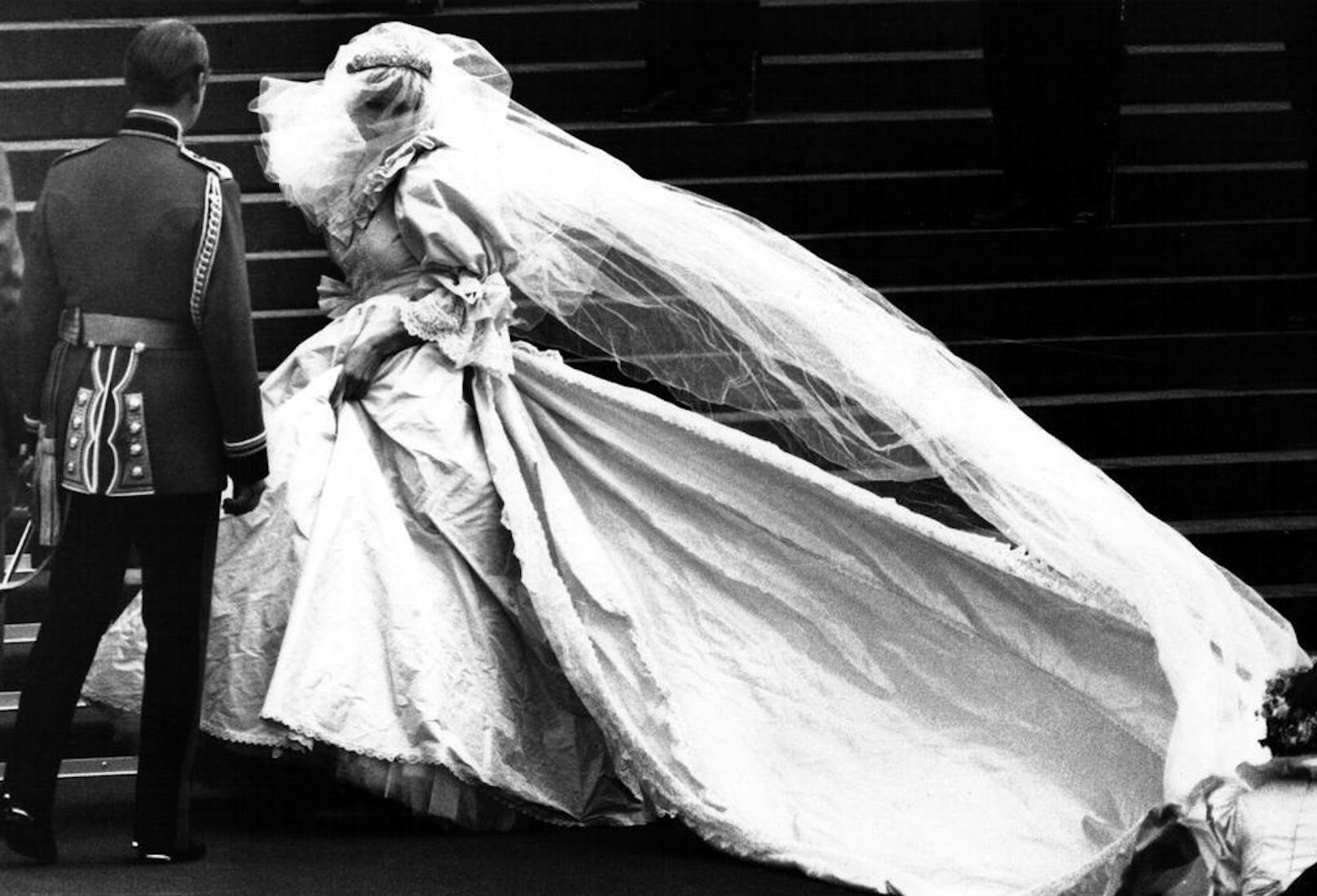 Lady Diana Spencer an ihrem Hochzeitstag, 1981.