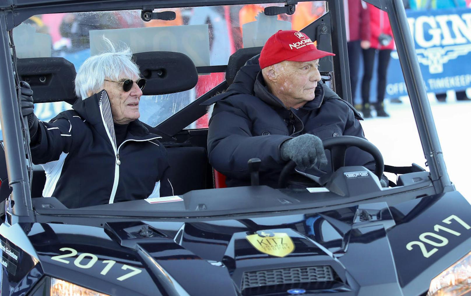 Niki Lauda war stets auch ein gern gesehener Gast bei diversen Charity-Events. Hier machte er mit seinem Freund Bernie Ecclestone die Streif in Kitzbühel unsicher.