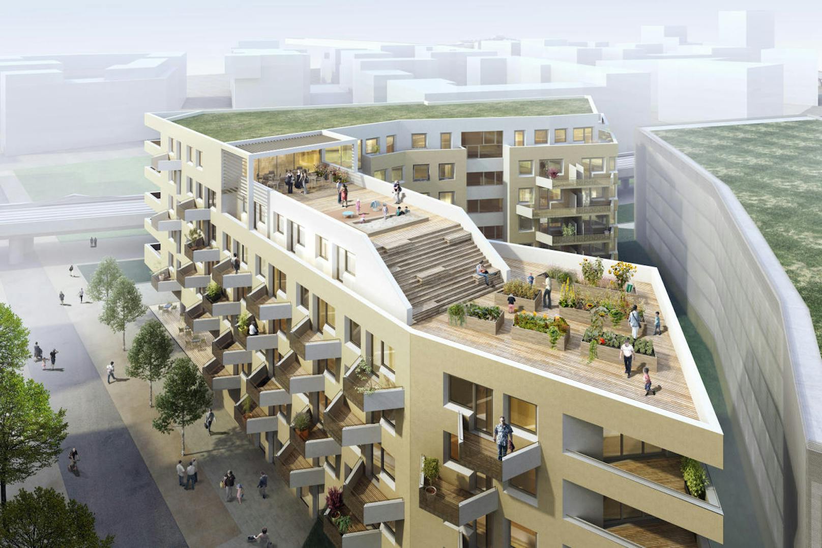 Auf dem Bauplatz "G5B" werden 50 geförderte Mietwohnungen errichtet, 25 SMART-Wohnungen entstehen.