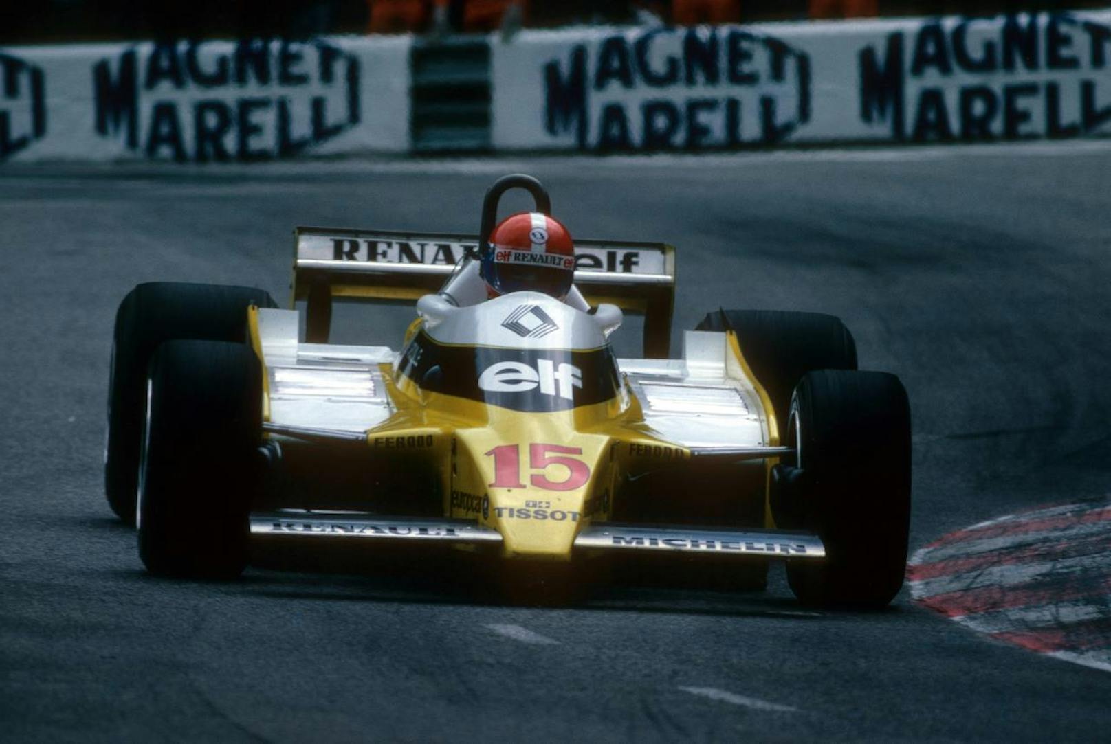 Jean-Pierre Jabouille (FRA) setzte sich 1980 mit seinem Renault durch. 