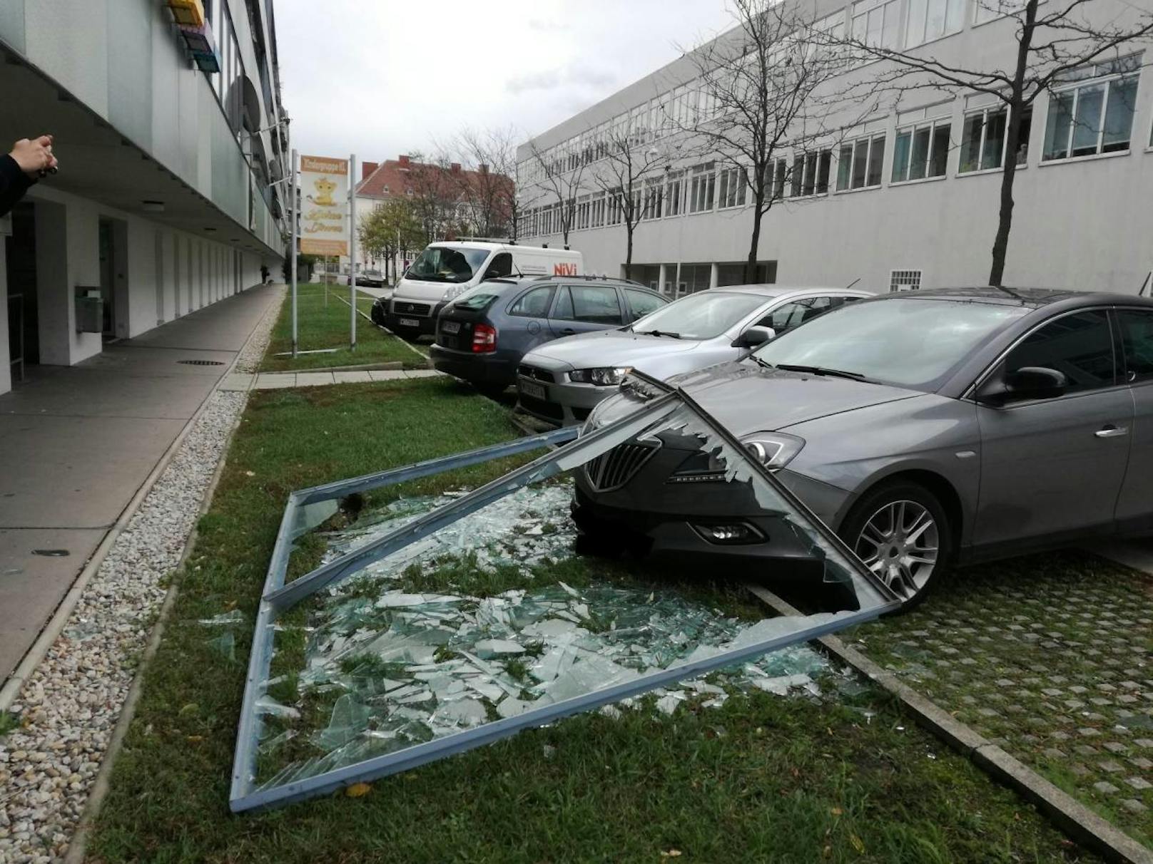 Vom Annie-Rosar-Weg in Wien-Donaustadt schreibt Ivana: "Das Fenster von der Terrasse ist direkt auf das Auto gefallen."