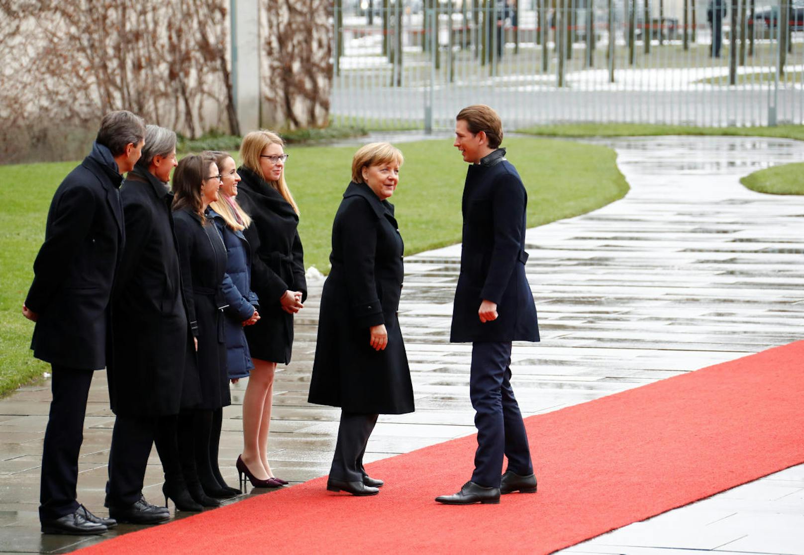 Mit Merkel auf dem Roten Teppich