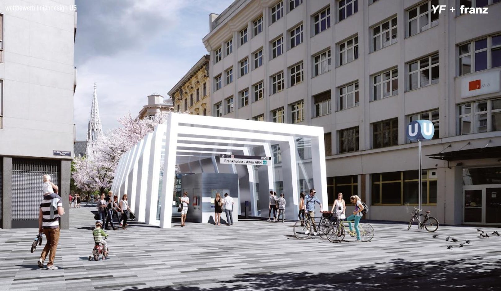 So soll die neue U5-Station Frankhplatz von außen aussehen. (c) Arch Mossburger Datenquelle: Stadt Wien-data.wien.gv.at