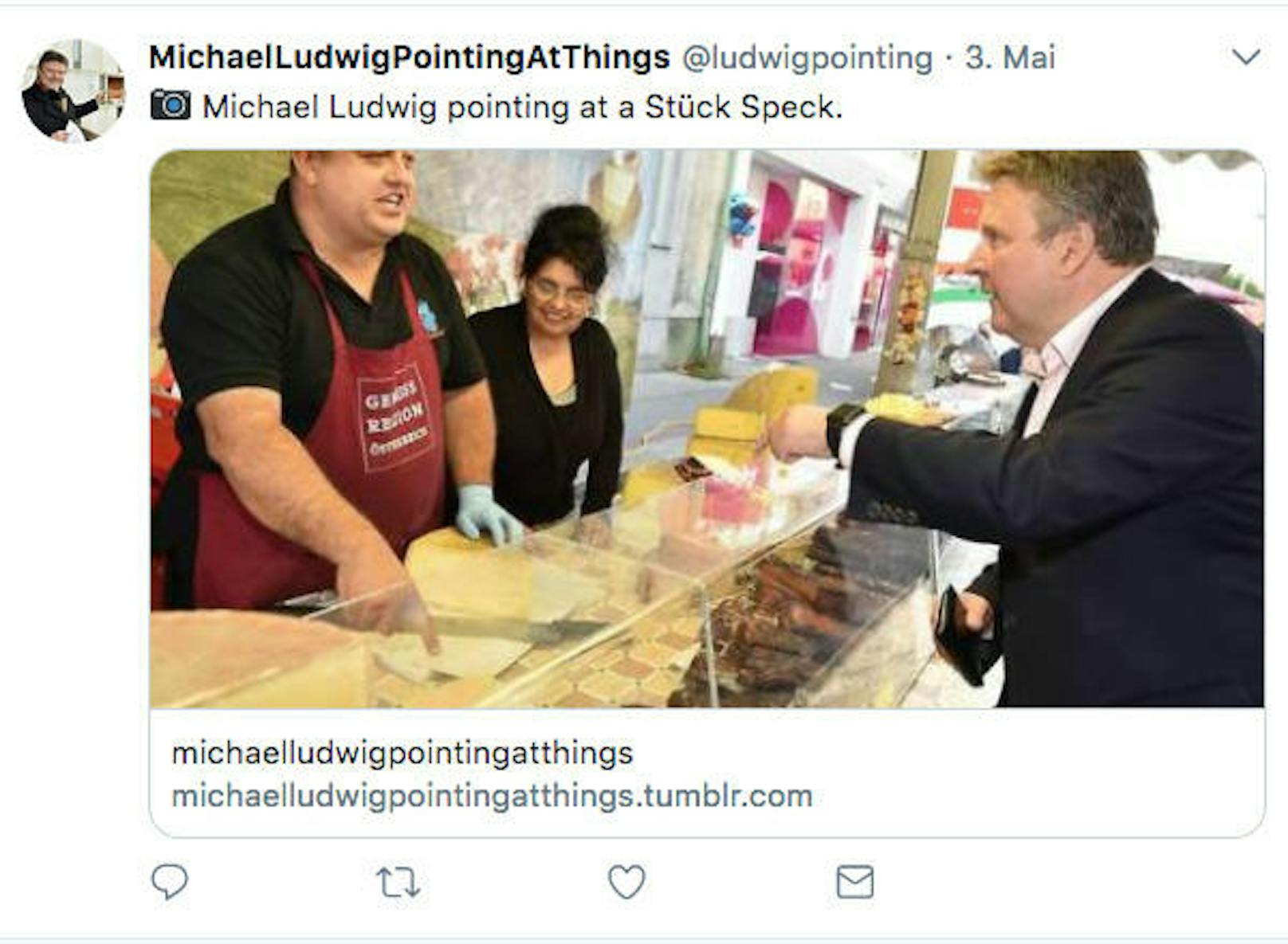 Wohin mit den Händen, wenn man fotografiert wird? Stadtchef Michael Ludwig zeigt gerne auf Dinge. Jetzt gibts eine eigene tumblr-Seite mit Zeige-Fotos: https://michaelludwigpointingatthings.tumblr.com