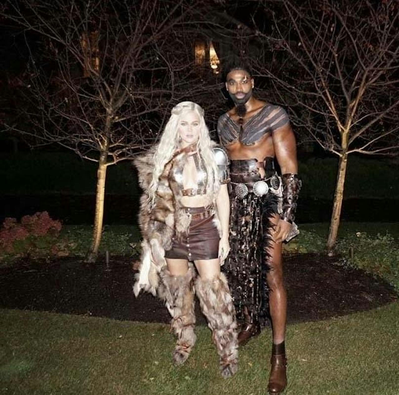 Khloe Kardashian und Tristan Thompson zu Halloween 2017 als Daenerys Targaryen und Khal Drogo aus Game of Thrones