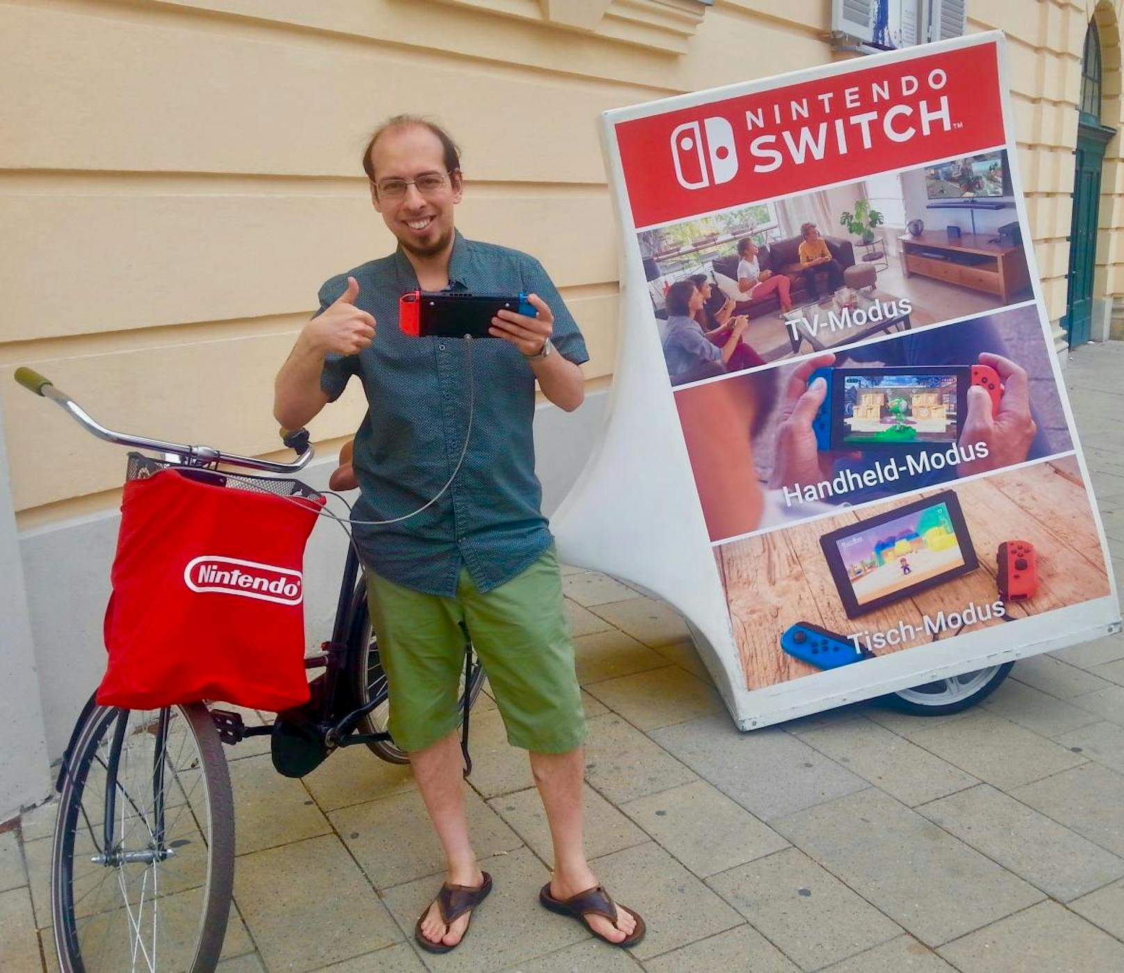 Nintendo Switch auf der Mariahilfer Straße.