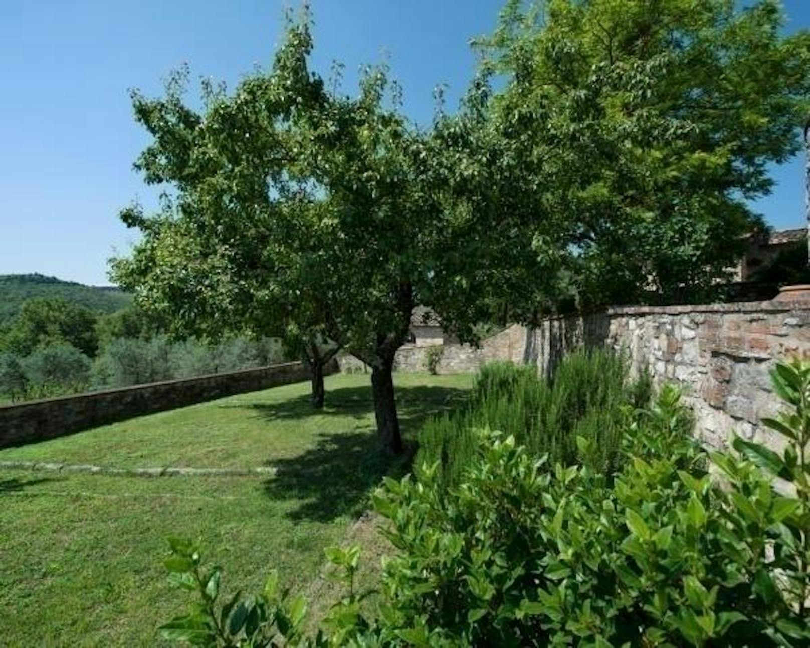 Darauf stehen diverse jahrhundertealte Olivenbäume und Zypressen.