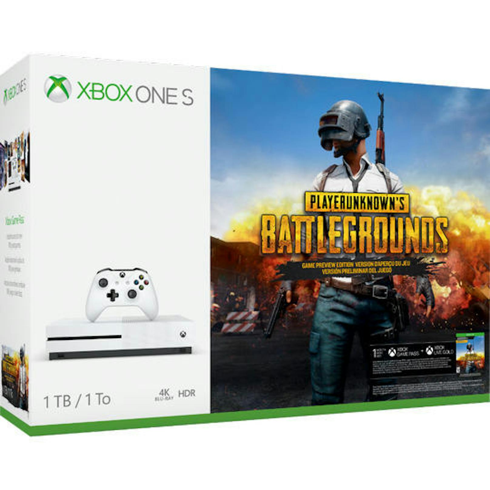 <b>06. Februar 2018:</b> Über vier Millionen Spieler auf Xbox One in Playerunknown's Battlegrounds feiert Xbox mit dem Xbox One S Playerunknown's Battlegrounds Bundle. Dieses ist ab sofort zum Vorverkauf für 299,99 Euro verfügbar. Es bietet eine Xbox One S mit 1TB Festplatte und einem Xbox Wireless Controller, eine Game Preview-Version von Playerunknown's Battlegrounds, eine 14-tägige Xbox Live Gold-Mitgliedschaft, eine einmonatige Xbox Game Pass-Mitgliedschaft.