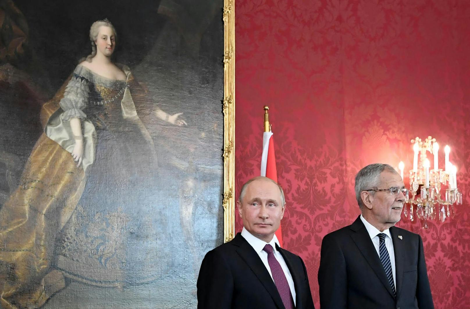 Putin mit Van der Bellen in der Präsidentschaftskanzlei.