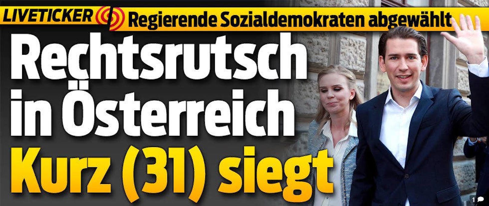 <b>BLICK.ch</b>: "Rechtsrutsch in Österreich. Kurz (31) siegt"