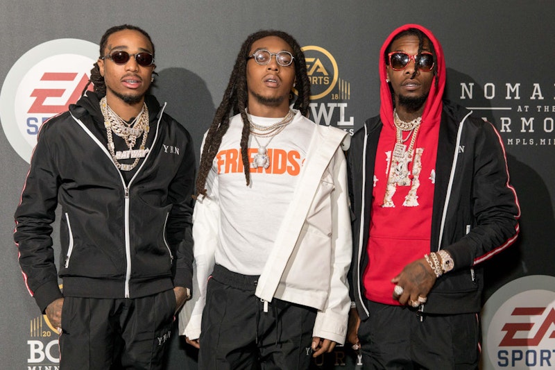 Offset mit seinen Bandkollegen von Migos am 1. Februar 2018 in Minneapolis. 
