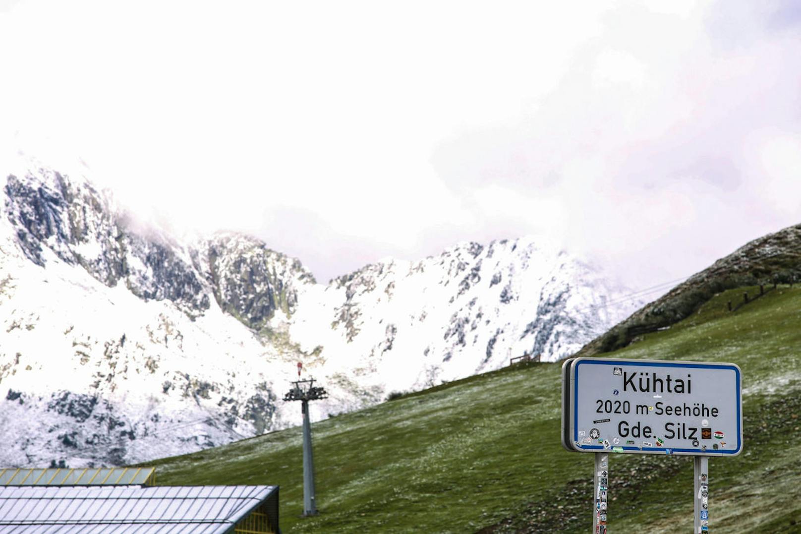 Auch im Tiroler Kühtai (2.020 m Seehöhe) konnte man am 26. August 2018 die Schneelandschaft bewundern. Bis Mittag war das dünne Flockenkleid allerdings größtenteils wieder geschmolzen.