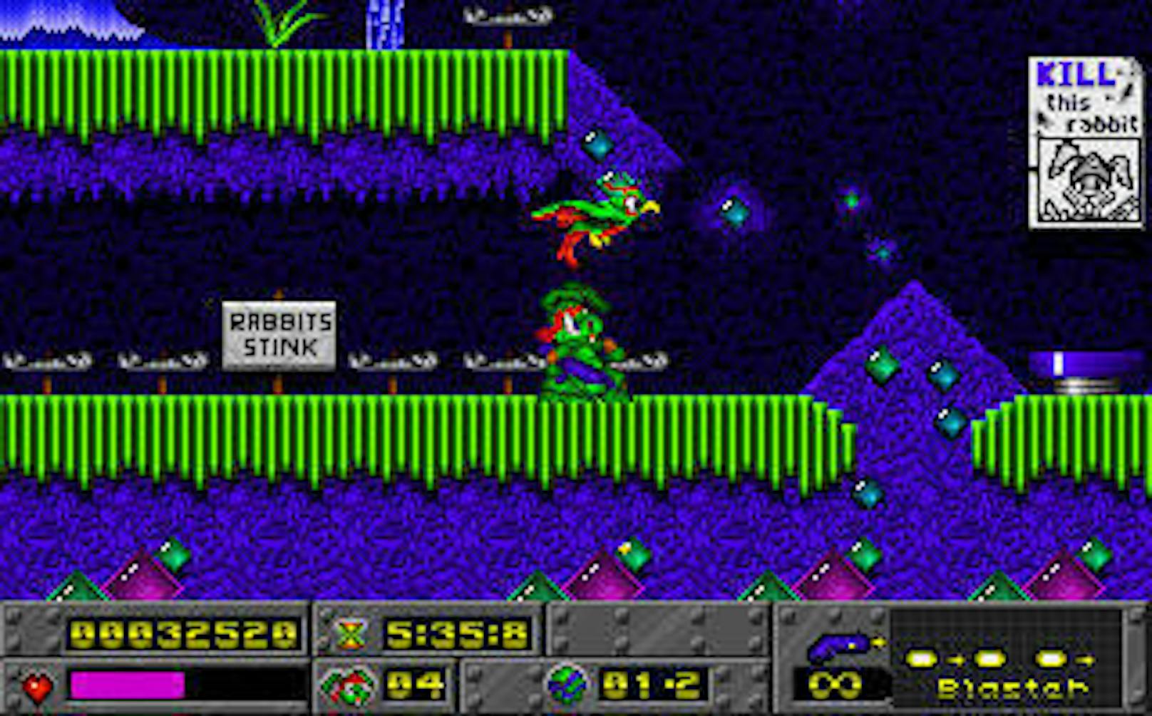 <b>1994:</b> Vorerst blieb es aber noch bei 2-D-Games. Cliff Bleszinski war einer der Chefentwickler von "Jazz Jackrabbit". Im Spiel schlüpfte man in die Rolle eines Hasen namens Jazz, der eine Prinzessin von einer bösen Schildkröte retten musste. Das Spiel erschien auch als Shareware, wo ein Teil des Games kostenlos gespielt werden konnte.