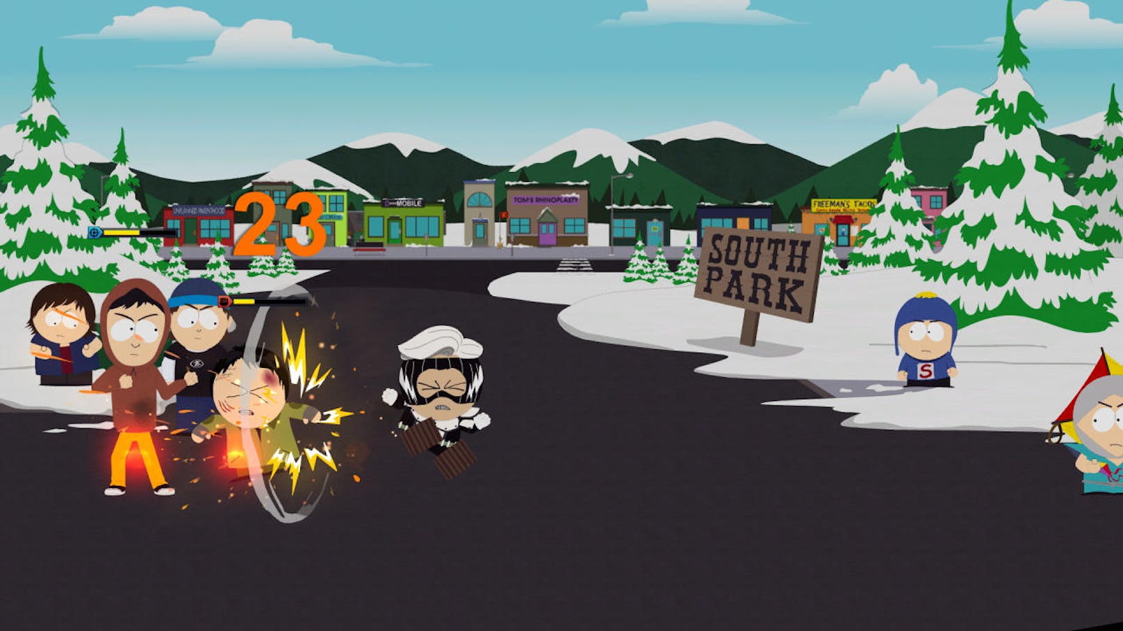 Unter der Leitung des "Coon" (Cartman) wird man in South Park auf allerlei Missionen geschickt, die für die Entwicklung der Handlung wichtig sind.
