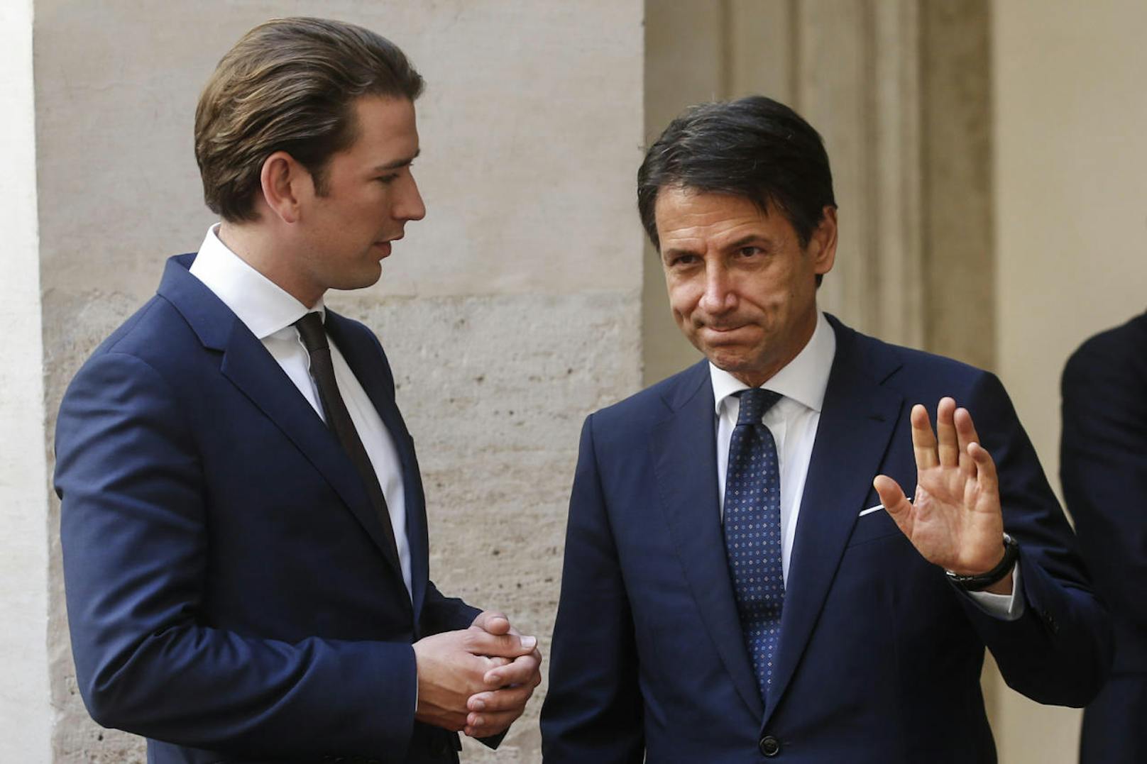 Bundeskanzler Sebastian Kurz (l.) zu Besuch bei Italien Ministerpräsident Giuseppe Conte