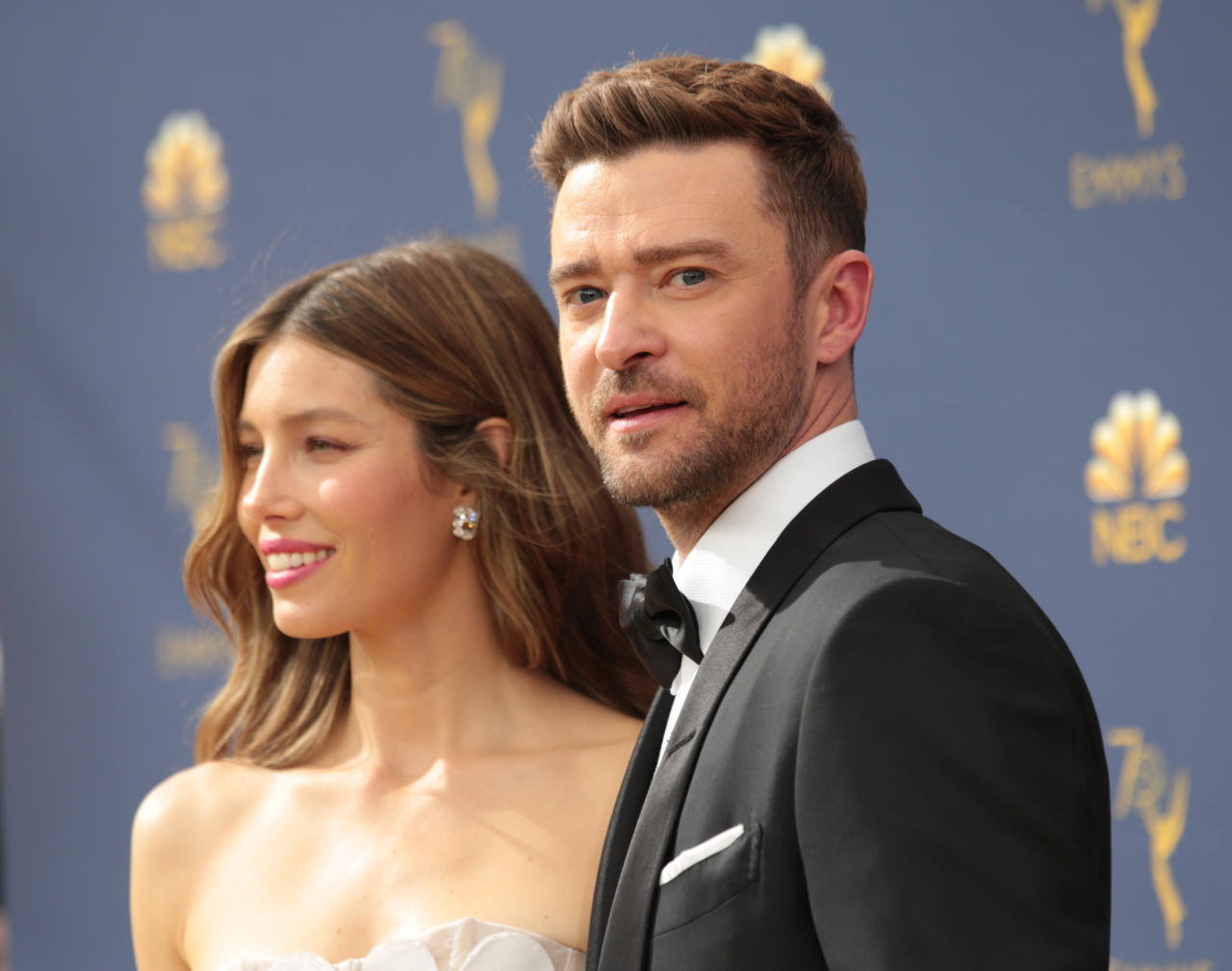<strong>Jessica Biel</strong>(li.) und <strong>Justin Timberlake</strong> bei den Emmys 2018. Sie sollen in der vergangenen Woche zum zweiten Mal Eltern geworden sein.