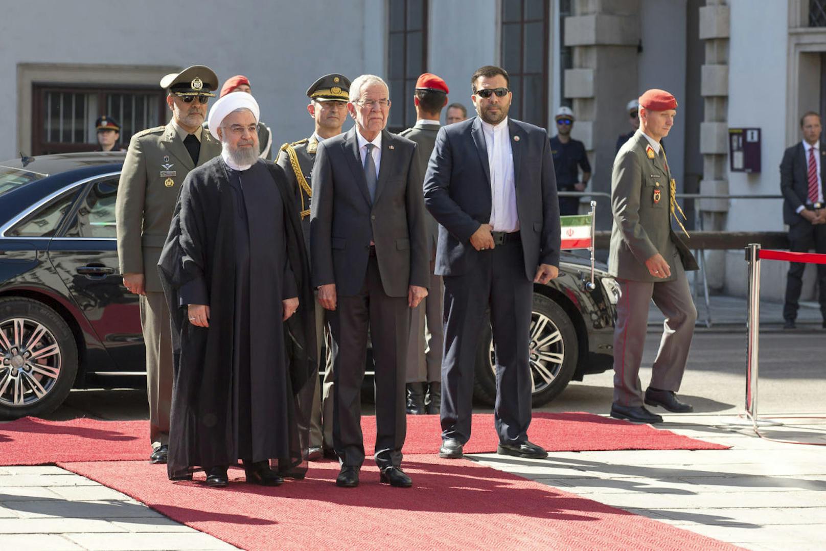Der iranische Präsident Hassan Rouhani besuchte am Mittwoch Wien. Auf dem Programm stehen unter anderem Beratungen über die Rettung des Atomdeals, aus dem die USA ausgestiegen sind.