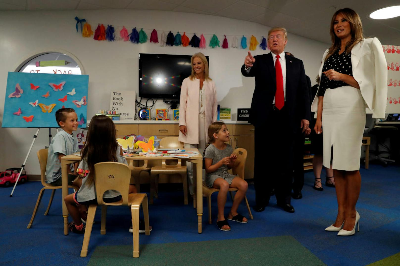 Die Trumps besuchen ein Kinderspital in Columbus im US-Bundesstaat Ohio.