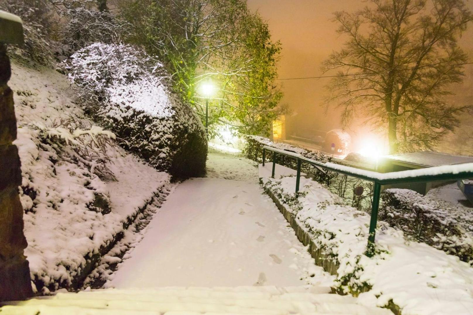 Schnee am Linzer Pöstlingberg. Heuer dürfte er ein bisschen zu spät fallen.